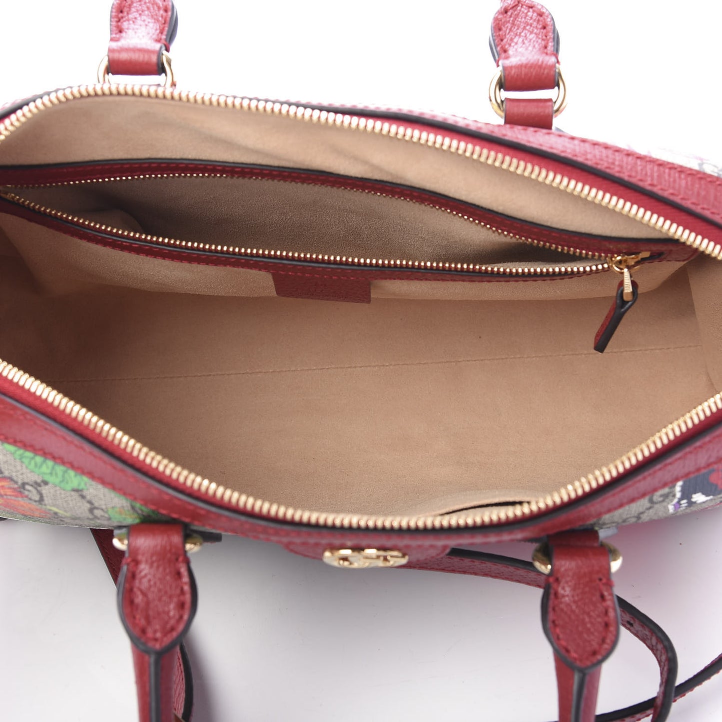 GG Supreme Monogram Flora Web Medium Ophidia Boston Red