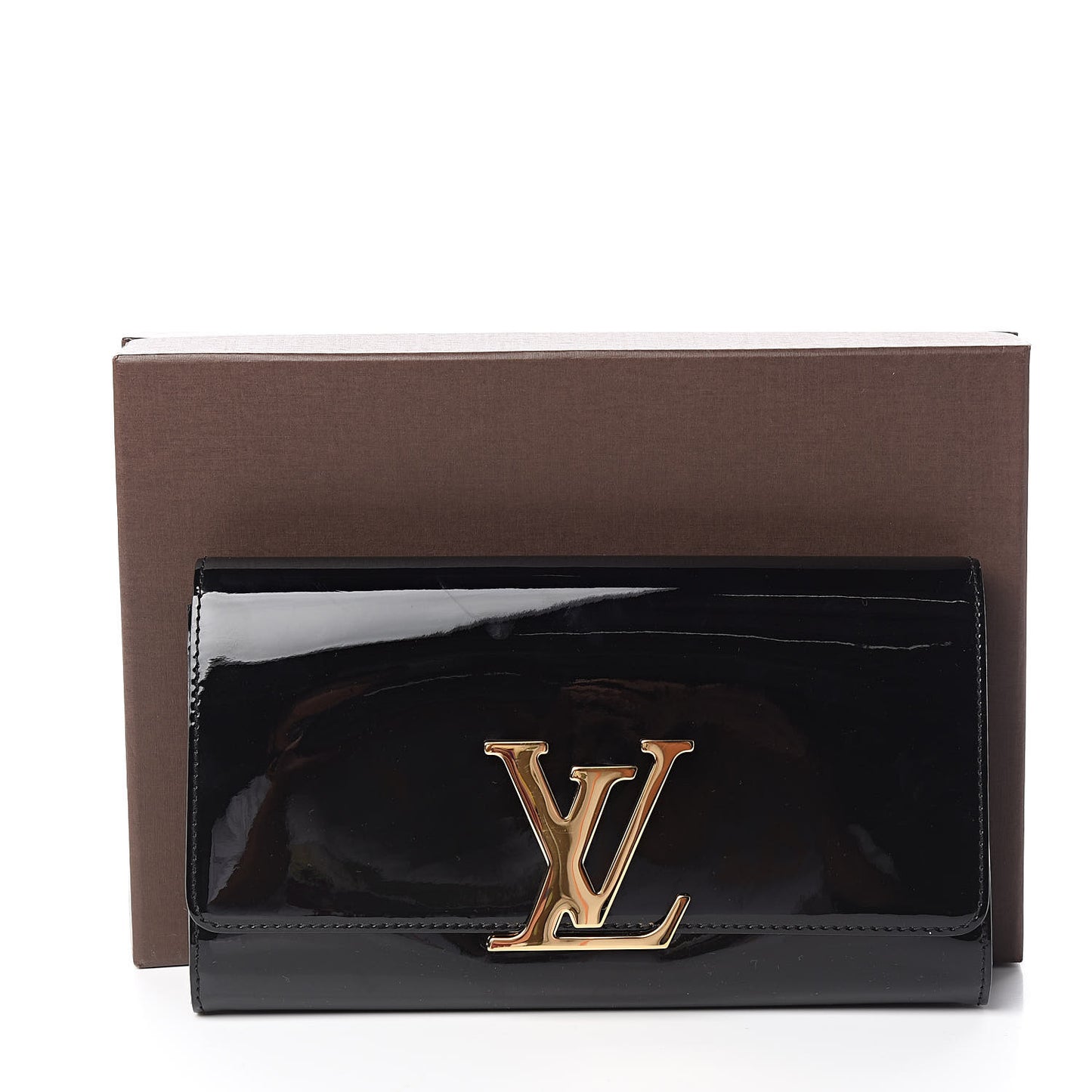 Patent Louise Clutch Black