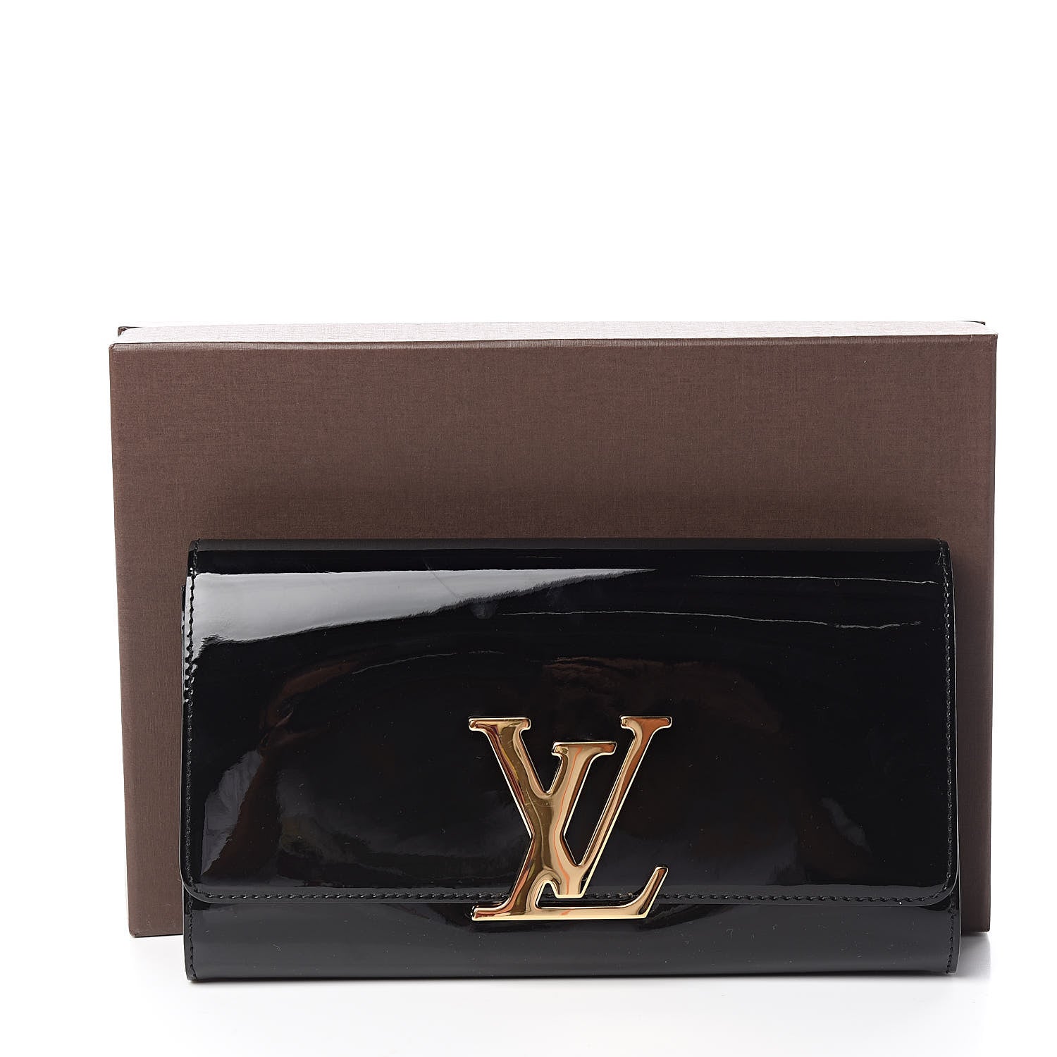 Louis Vuitton Patent Louise Clutch Black 7 of 7