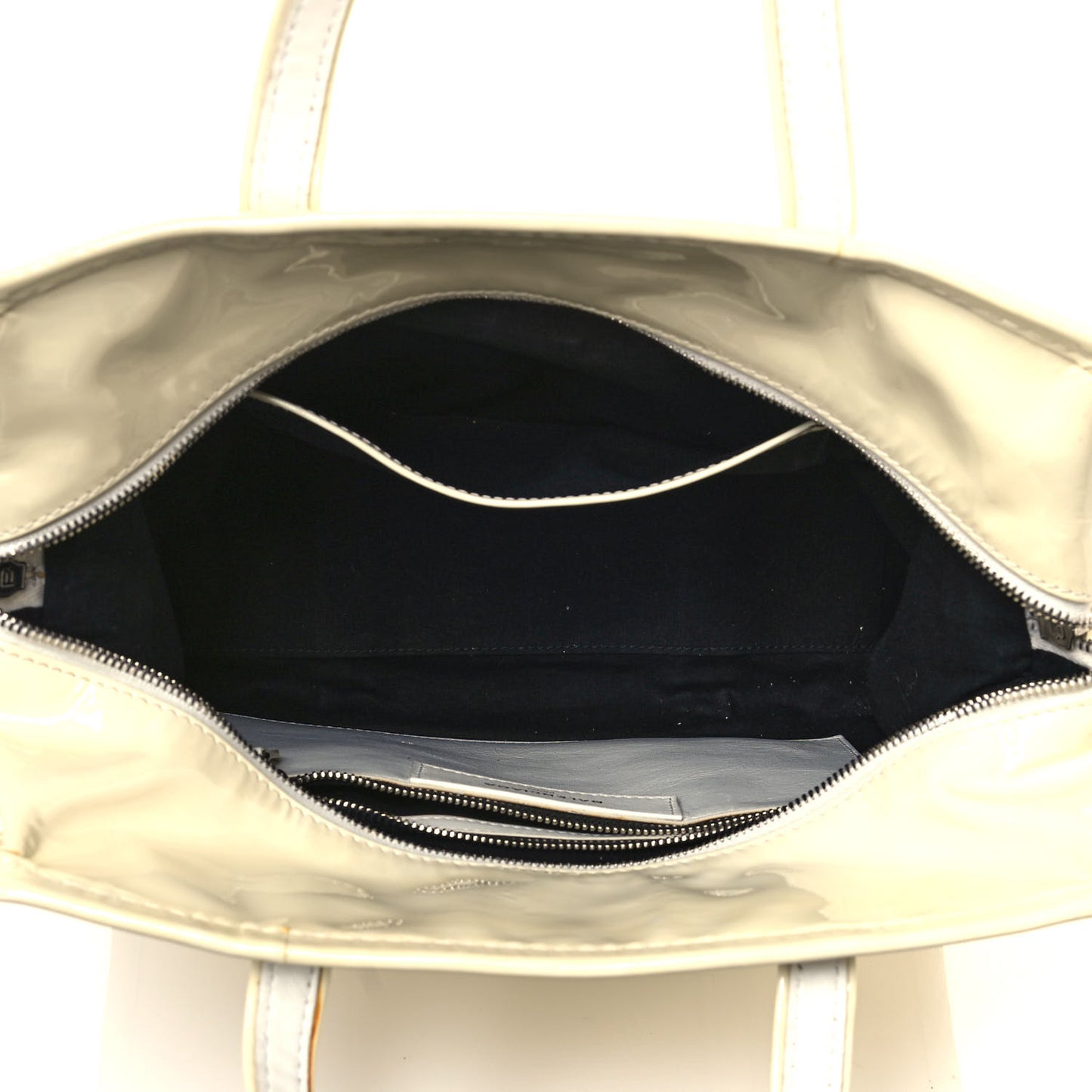 Patent S Bazar Shopper Tote White