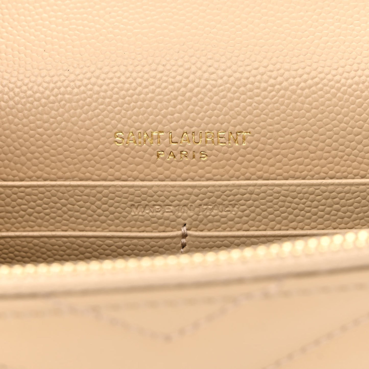 Grain De Poudre Matelasse Chevron Monogram Envelope Chain Wallet Nude Powder
