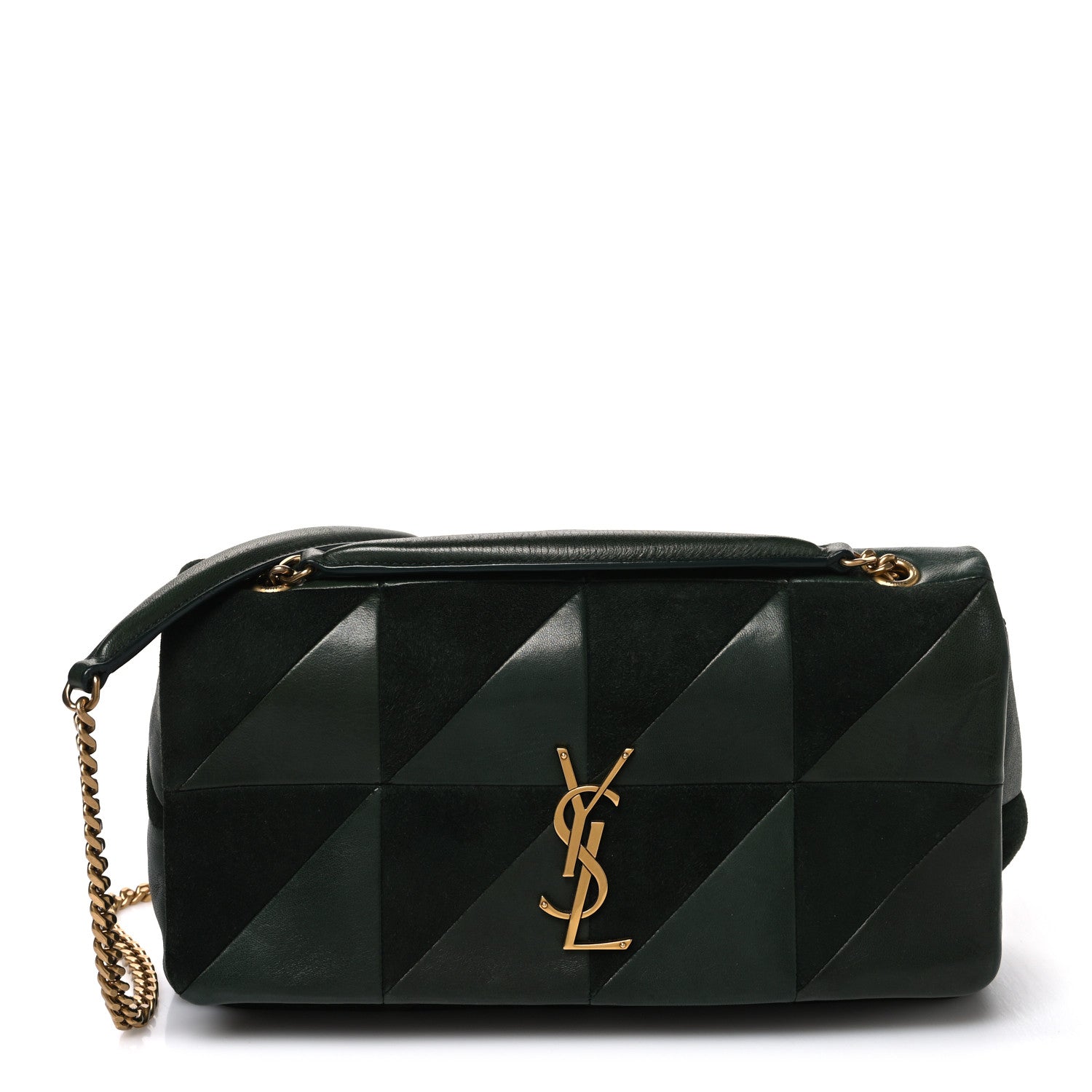 Saint Laurent Lambskin Suede Patchwork Monogram Medium Jamie Vert Fonce 1 of 10