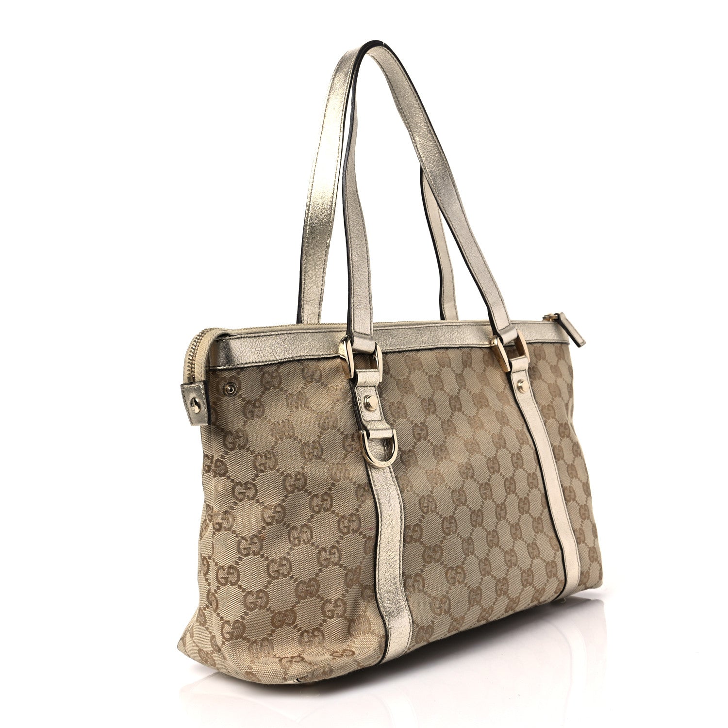 Gucci Monogram Medium Abbey Tote Gold 2 of 7