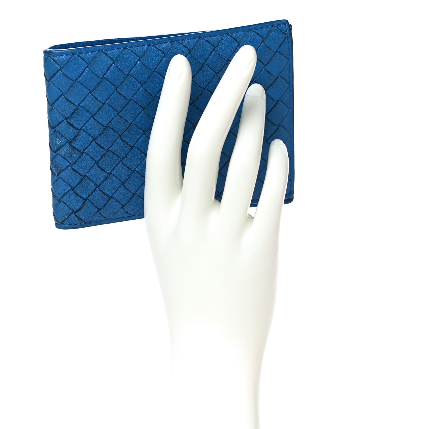 Bottega Veneta Nappa Intrecciato Bi-Fold Wallet Blue 2 of 19
