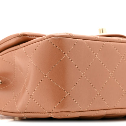 Chanel Lambskin Quilted Mini Rectangular Flap Brown 9 of 12