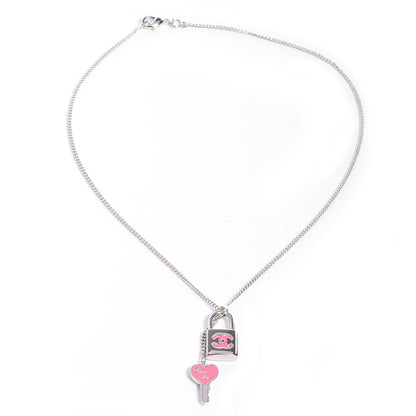 Chanel Padlock and Key CC Necklace Pink 3 of 5
