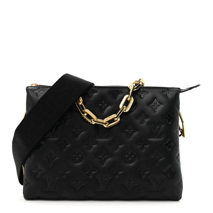 Louis Vuitton Lambskin Embossed Monogram Coussin PM Black 1 of 11