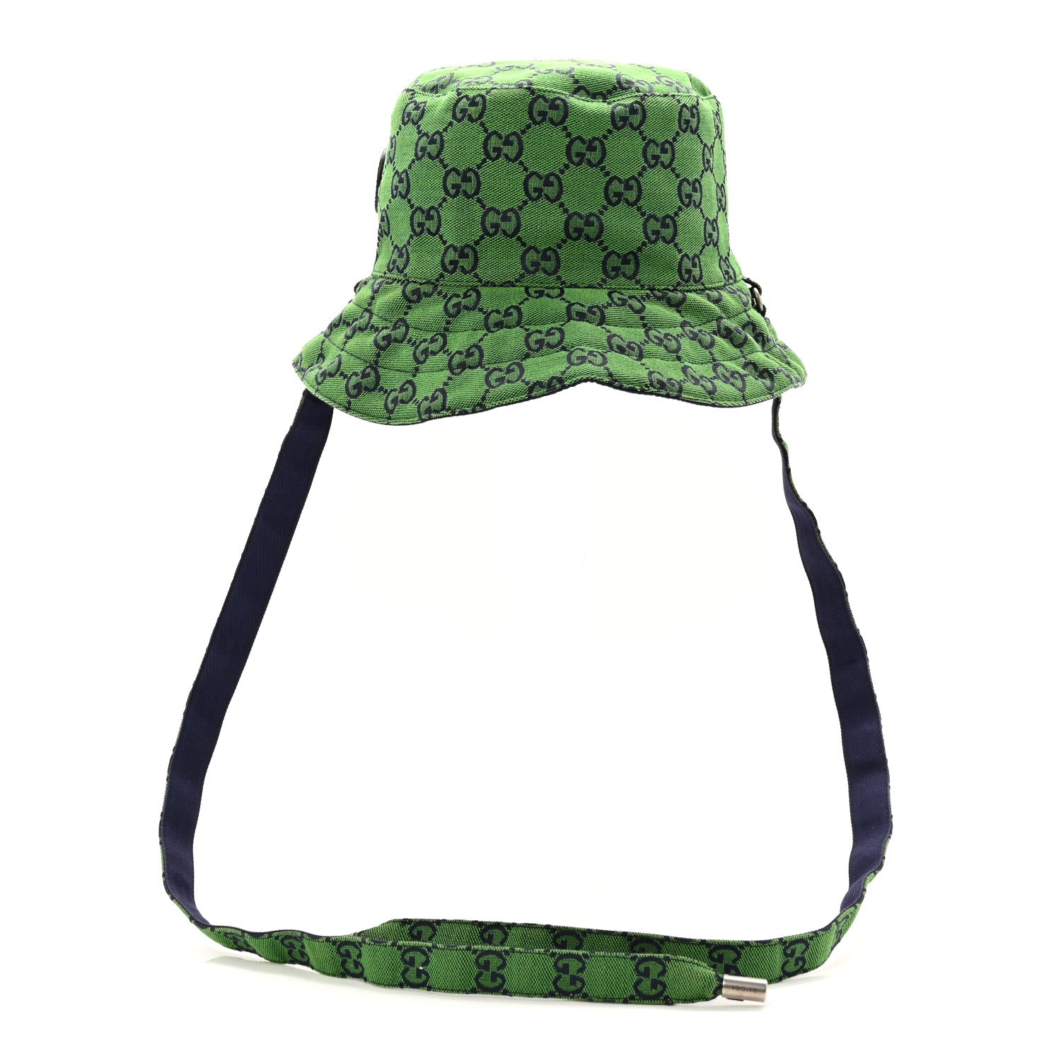 Gucci Monogram Multicolor Reversible Self-Tie Bucket Hat S Green Blue 4 of 16