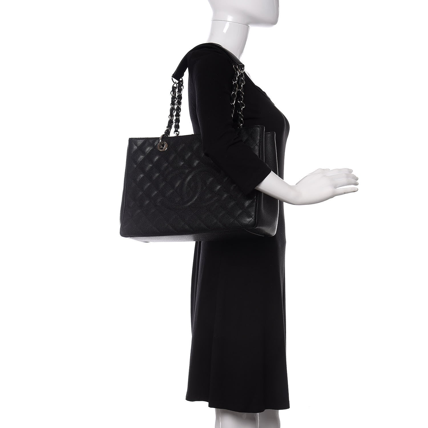 Chanel Caviar Quilted Grand Shopping Tote GST Black 2 of 13