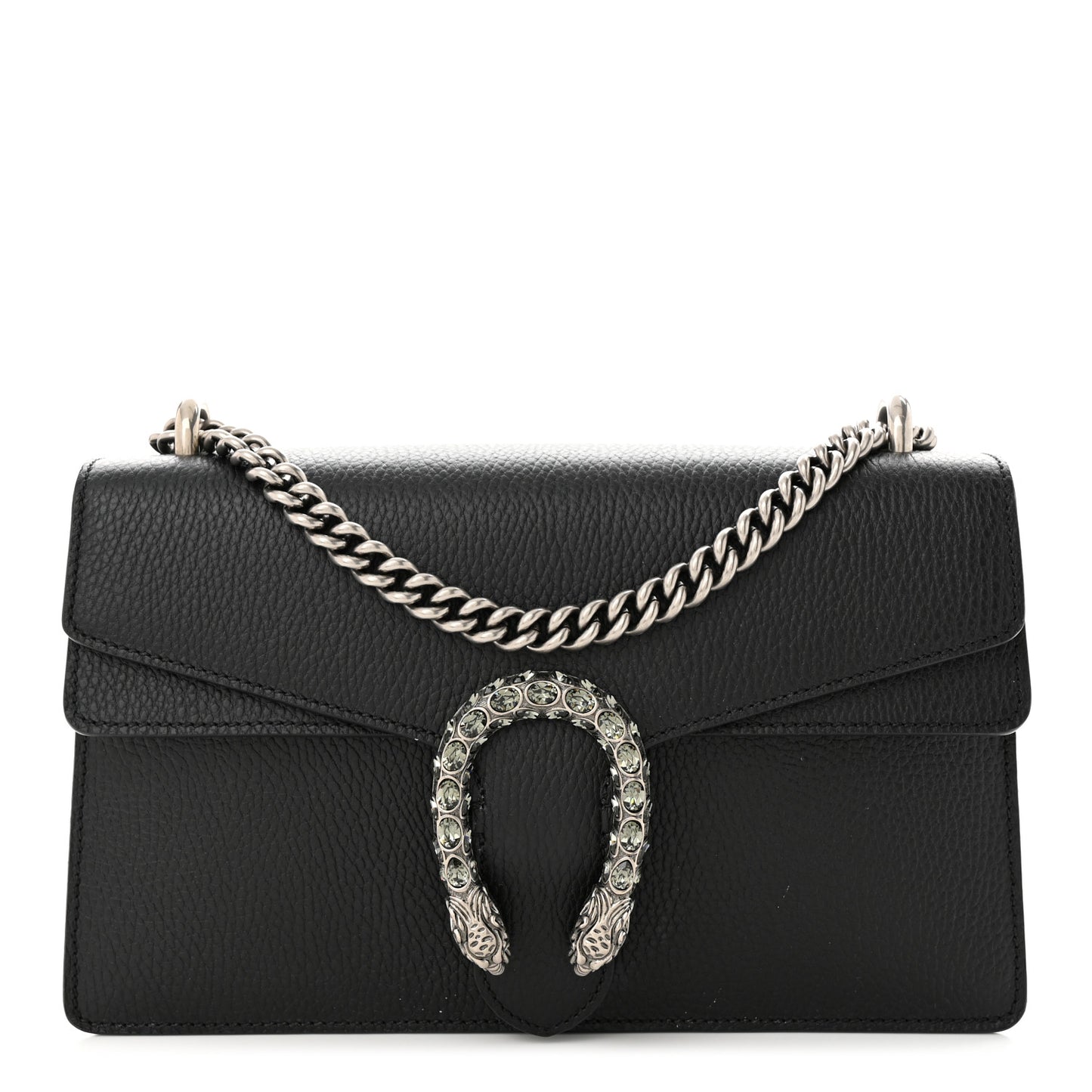 Pebbled Calfskin Small Dionysus Shoulder Bag Black