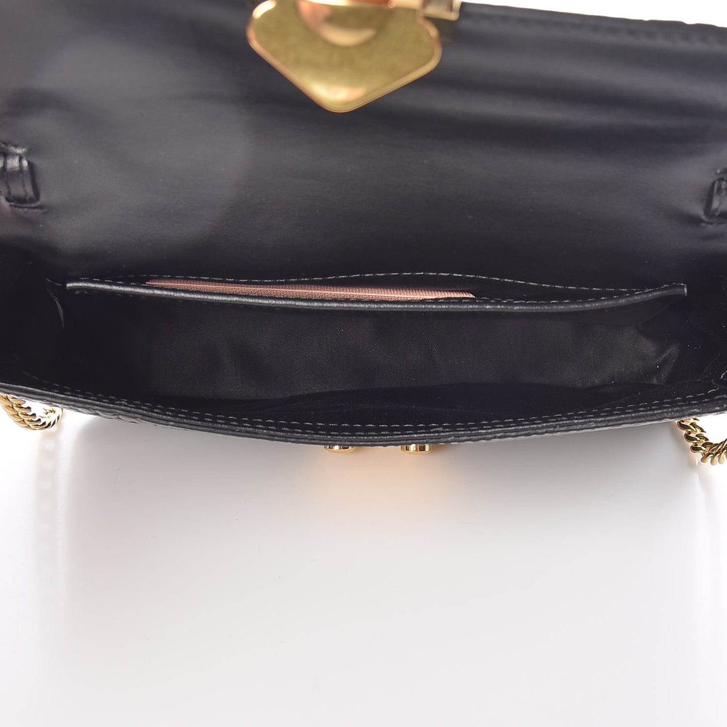 Crocodile Print Calfskin Bandoleer Bag Black
