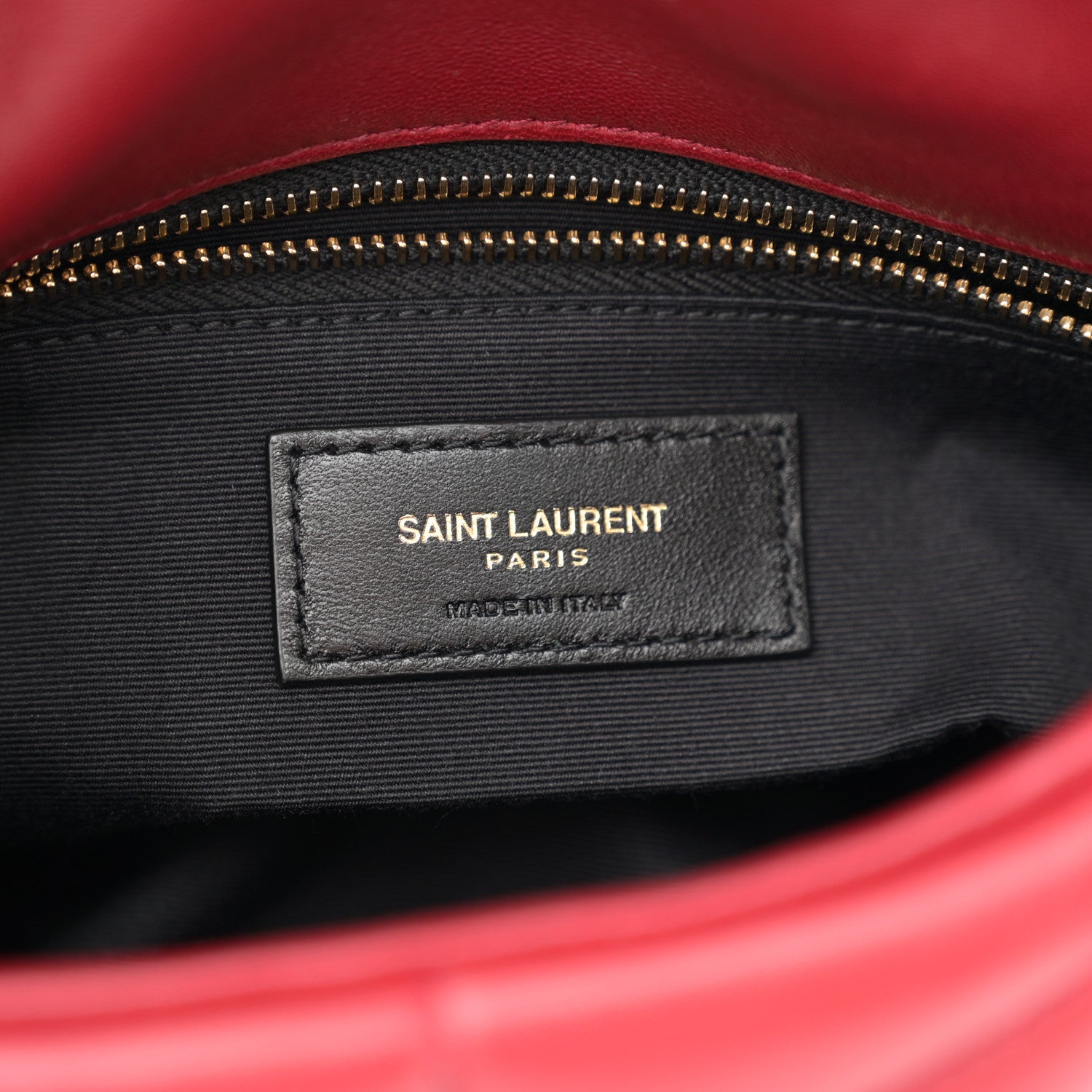 Saint Laurent Lambskin Quilted Toy Loulou Puffer Monogram Chain Satchel Red 6 of 11