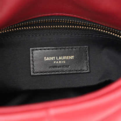 Saint Laurent Lambskin Quilted Toy Loulou Puffer Monogram Chain Satchel Red 6 of 11
