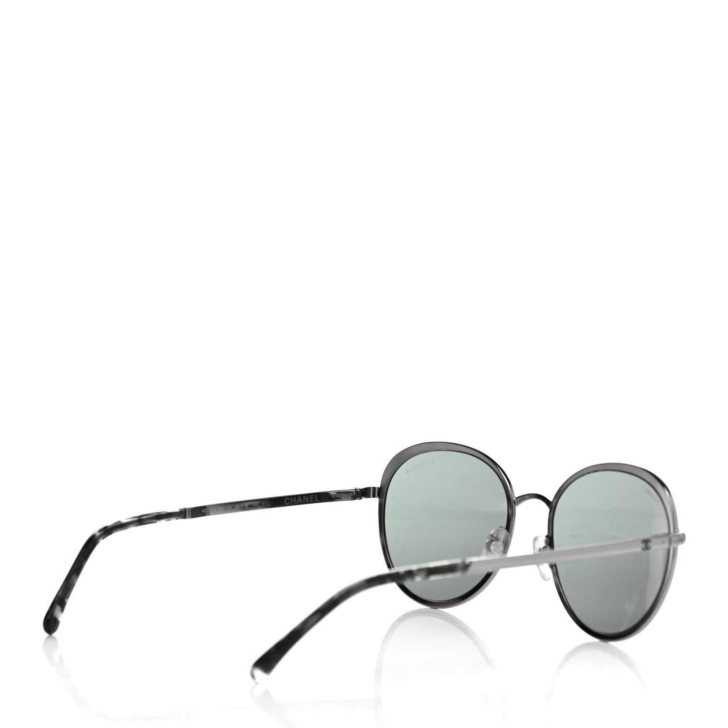 Round Spring Sunglasses 4206 Black Silver
