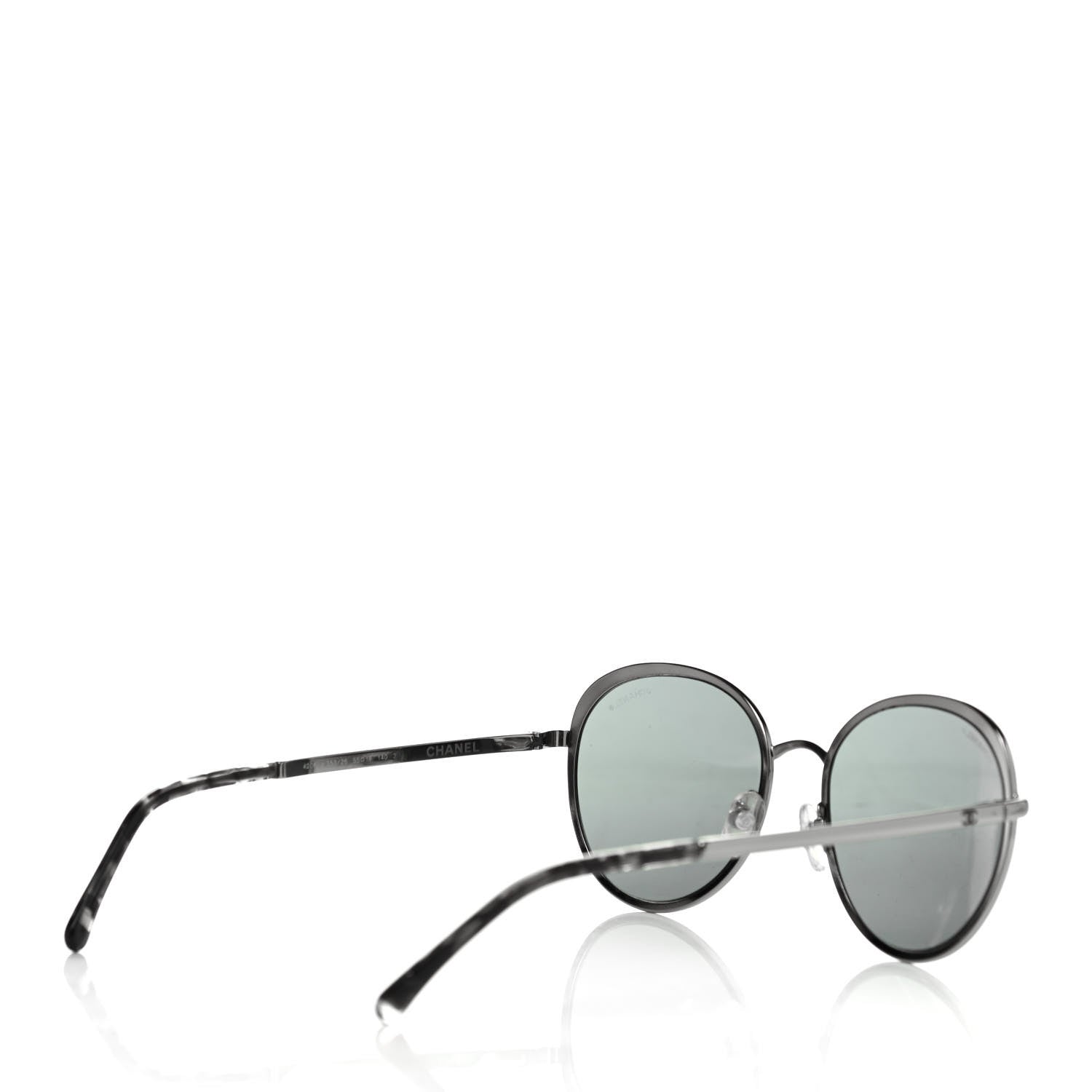 Chanel Round Spring Sunglasses 4206 Black Silver 4 of 6