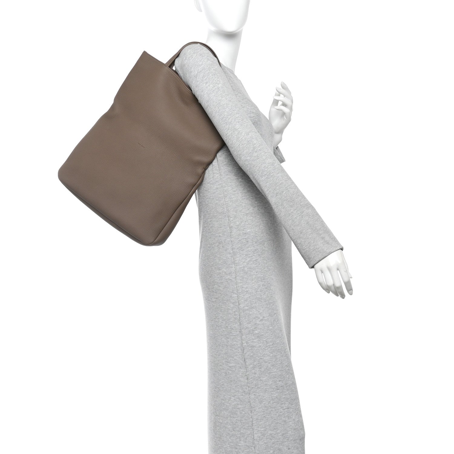 The Row Matte Grained Calfskin Everett Tote Taupe 2 of 9