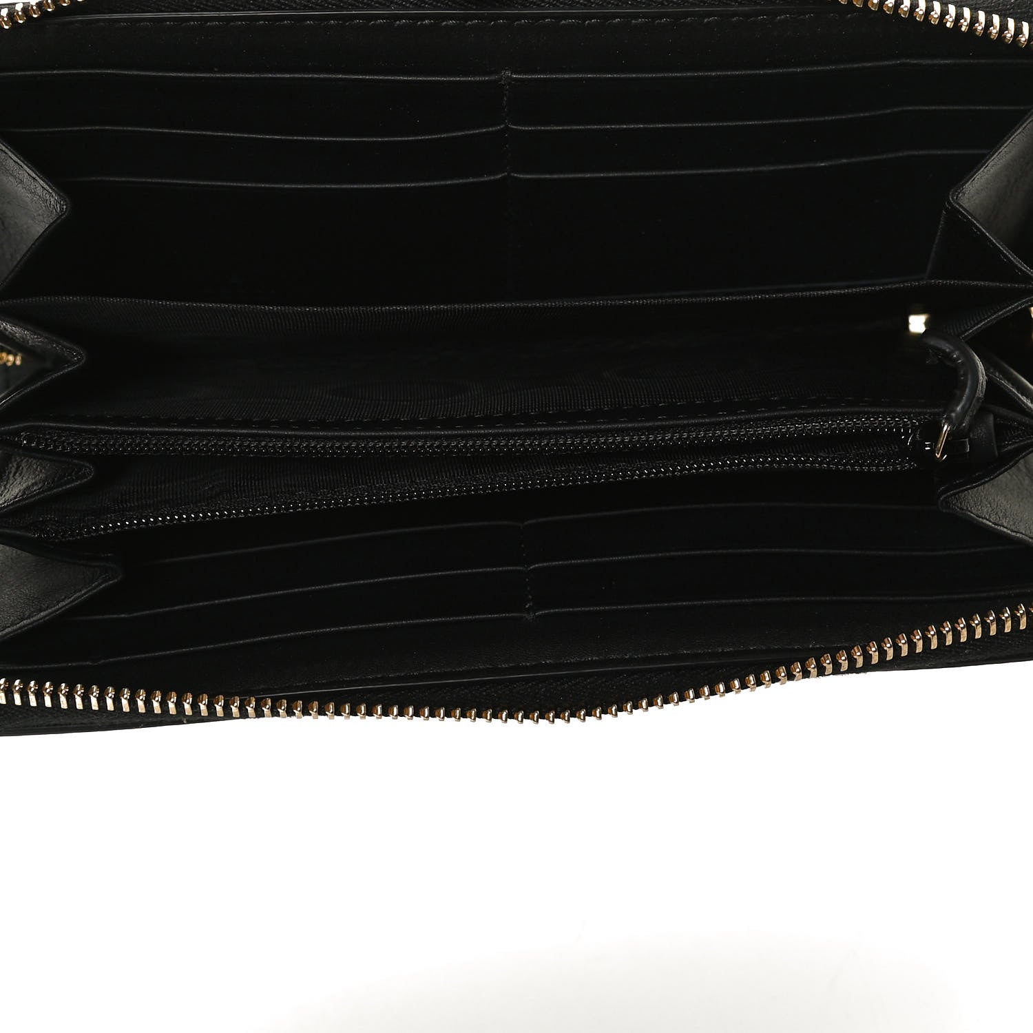 Gucci Calfskin Bamboo Round Zip Long Wallet Black 5 of 9