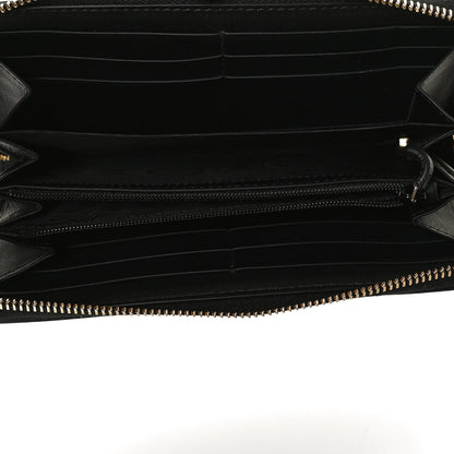 Gucci Calfskin Bamboo Round Zip Long Wallet Black 5 of 9