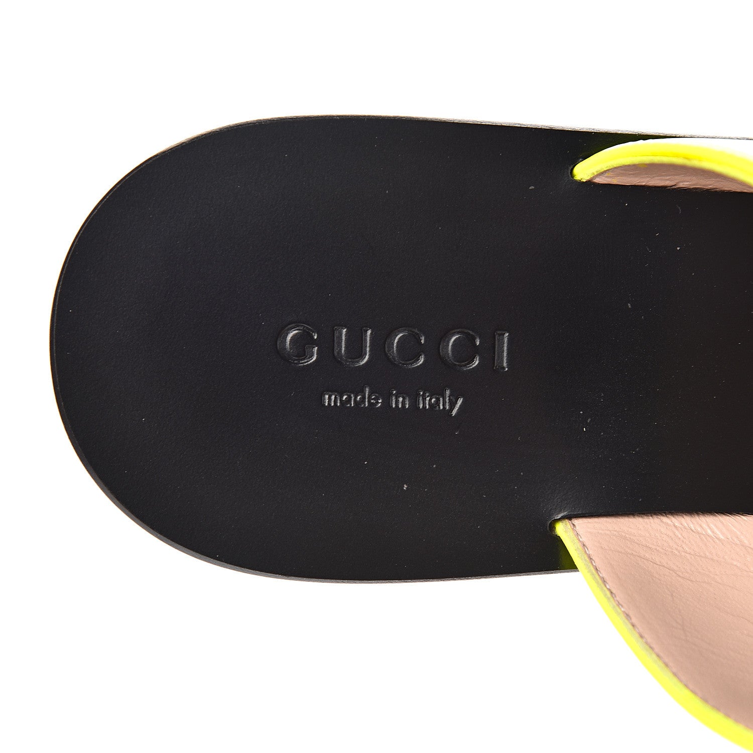 Gucci Calfskin GG Marmont Thong Sandals 35.5 Yellow Fluo 7 of 8