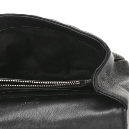 Saint Laurent Sheepskin Matelasse Chevron Monogram Medium College Bag Black 5 of 11