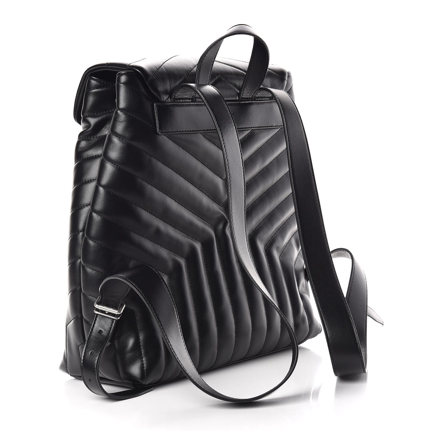 Calfskin Y Quilted Monogram Medium Loulou Backpack Black