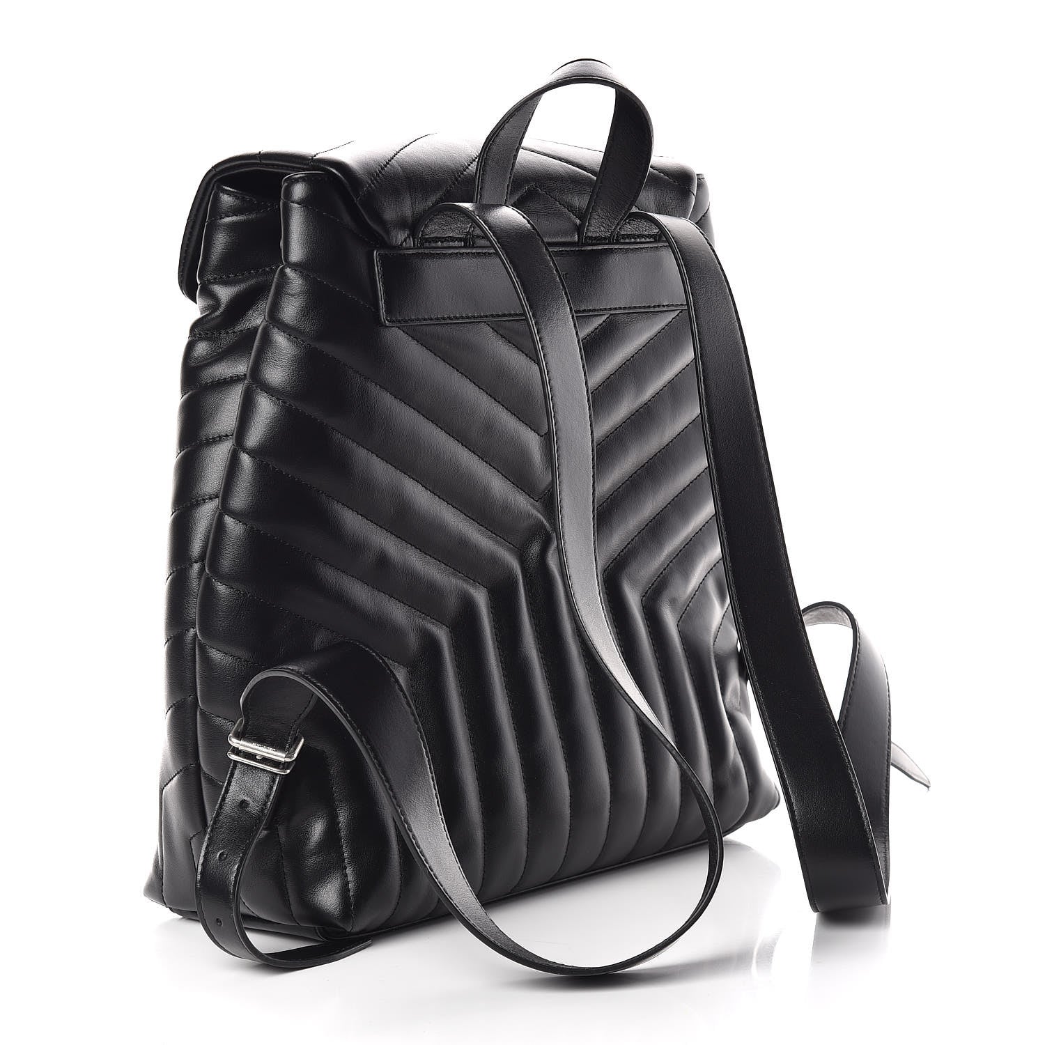 Saint Laurent Calfskin Y Quilted Monogram Medium Loulou Backpack Black 3 of 12