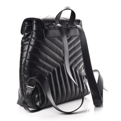 Saint Laurent Calfskin Y Quilted Monogram Medium Loulou Backpack Black 3 of 12