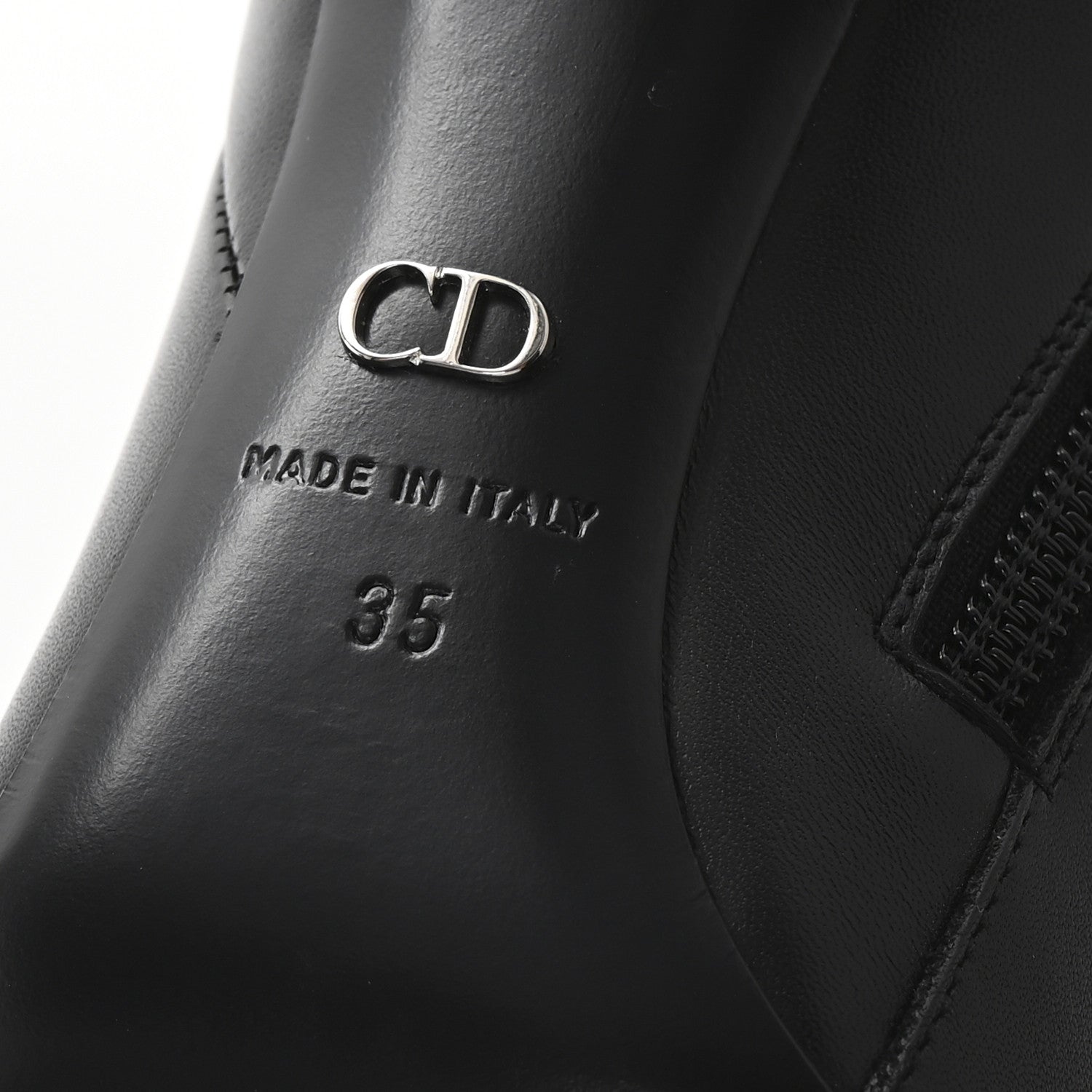 Christian Dior Calfskin Savane Ankle Boots 35 Black 7 of 9