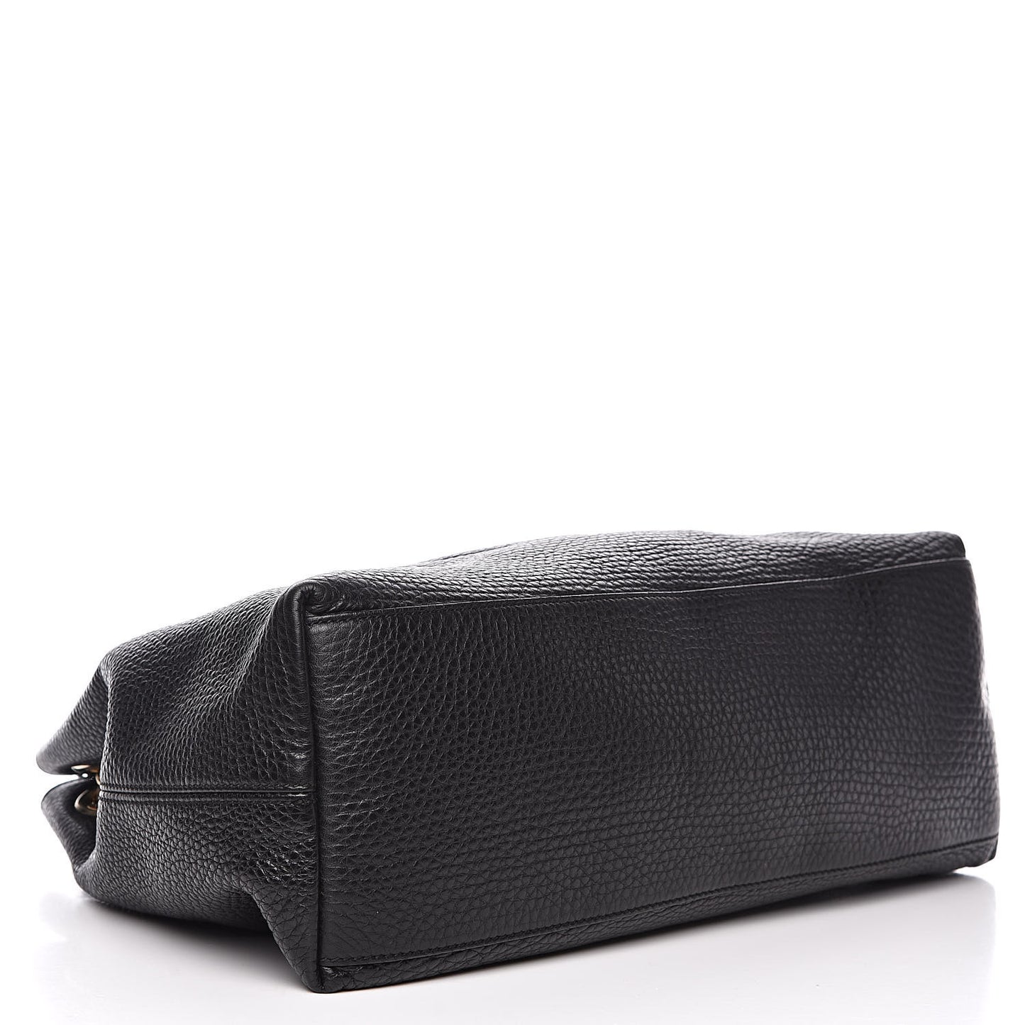 Pebbled Calfskin Medium Soho Chain Shoulder Bag Black