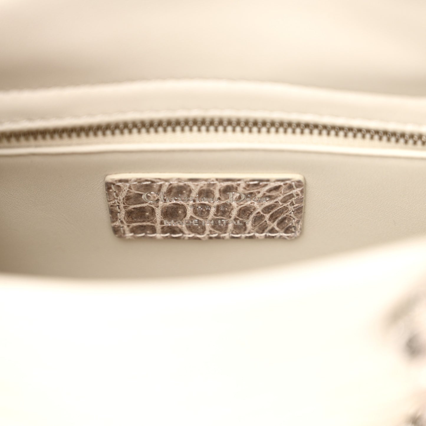 Niloticus Crocodile Himalaya Crystal Mini Lady Dior White