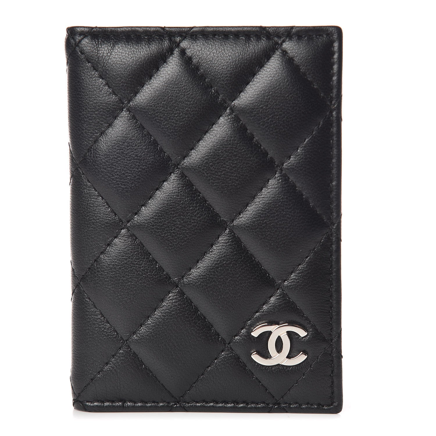 Chanel Lambskin Quilted Card Holder Wallet Black 1 of 8