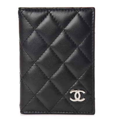 Chanel Lambskin Quilted Card Holder Wallet Black 1 of 8