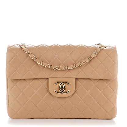 Chanel Lambskin Quilted Maxi Single Flap Beige 1 of 8