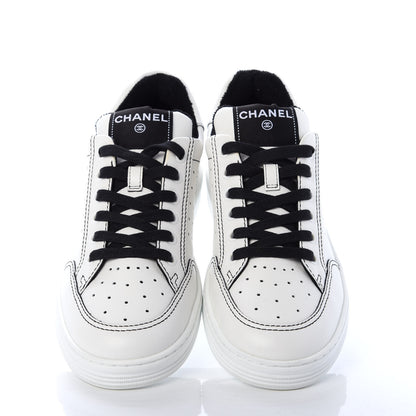 Chanel Calfskin Womens Logo Sneakers 39 White Black 5 of 11