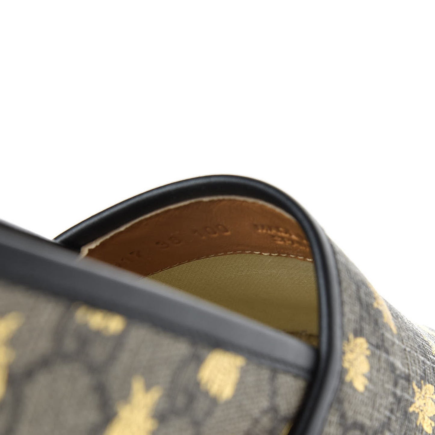 GG Supreme Monogram Bees Espadrille Flats 38 Beige Ebony Oro Black