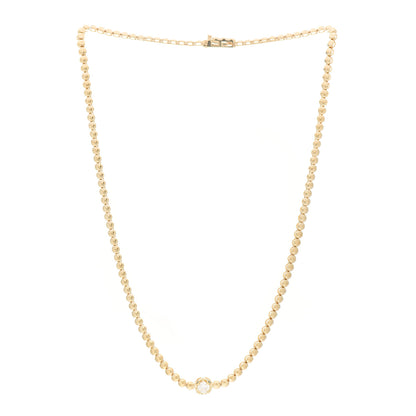 Jennifer Meyer 18K Yellow Gold Diamond Mini Single Bezel Tennis Necklace 3 of 5