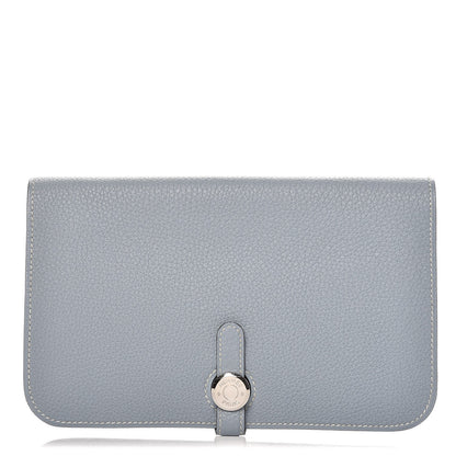 Hermes Togo Dogon Duo Wallet Bleu Lin 1 of 9