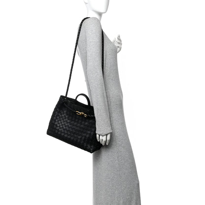 Bottega Veneta Nappa Intrecciato Medium Andiamo Shoulder Bag Black 2 of 12