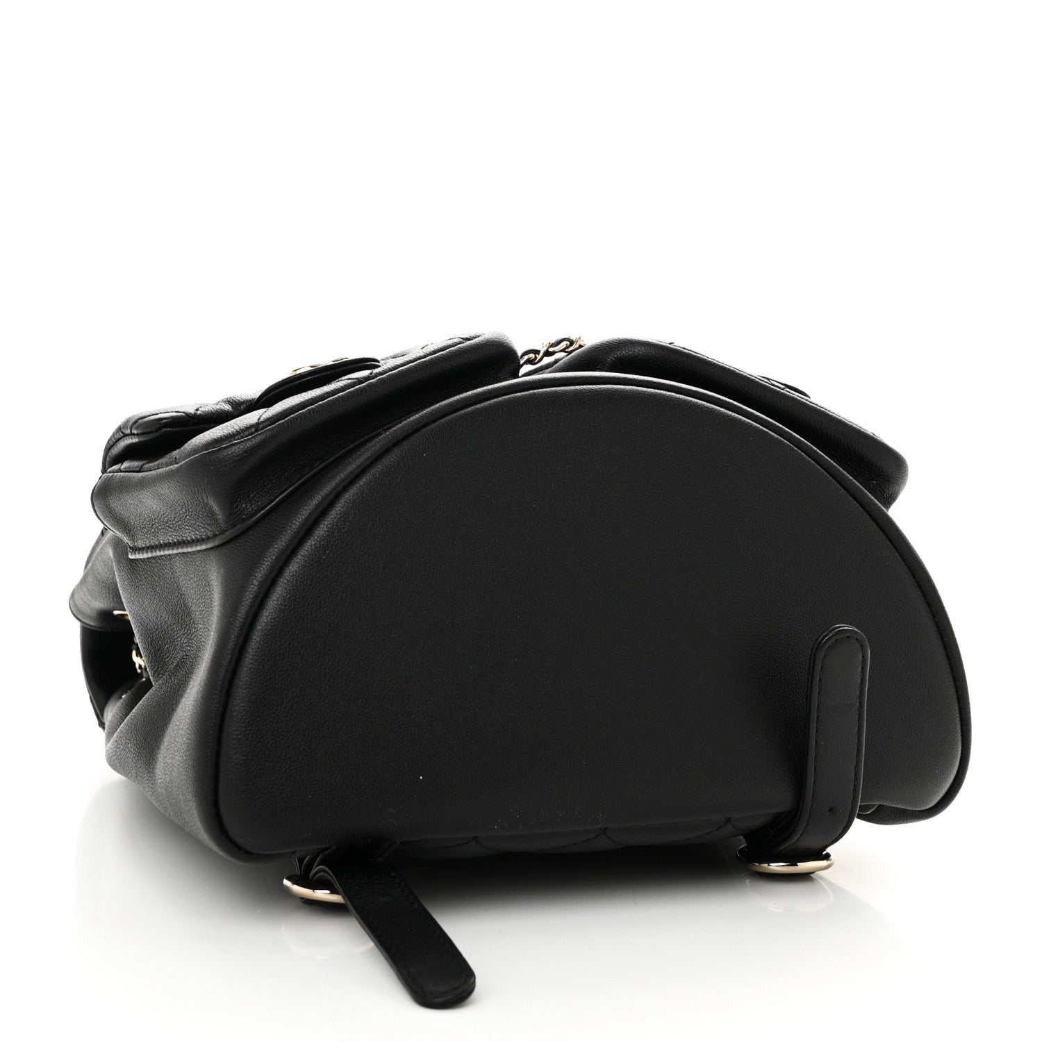 Chanel Calfskin Quilted Medium Duma Pockets Drawstring Backpack Black 4 of 10