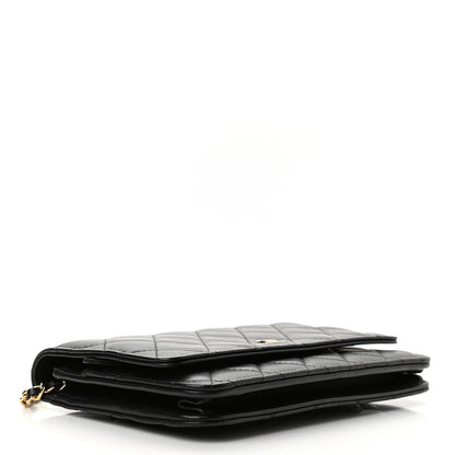 Chanel Lambskin Quilted Wallet On Chain WOC Black 4 of 12
