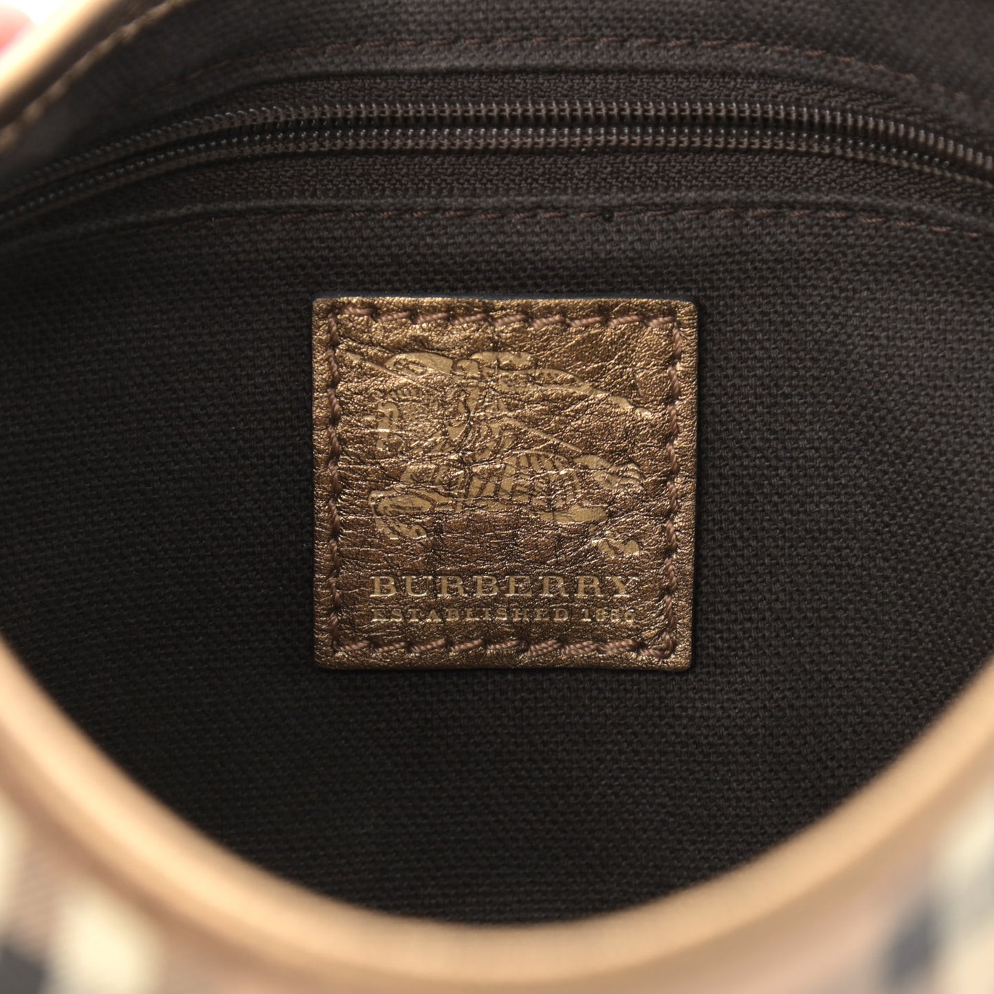 Haymarket Check Small Harvington Shoulder Bag Gold