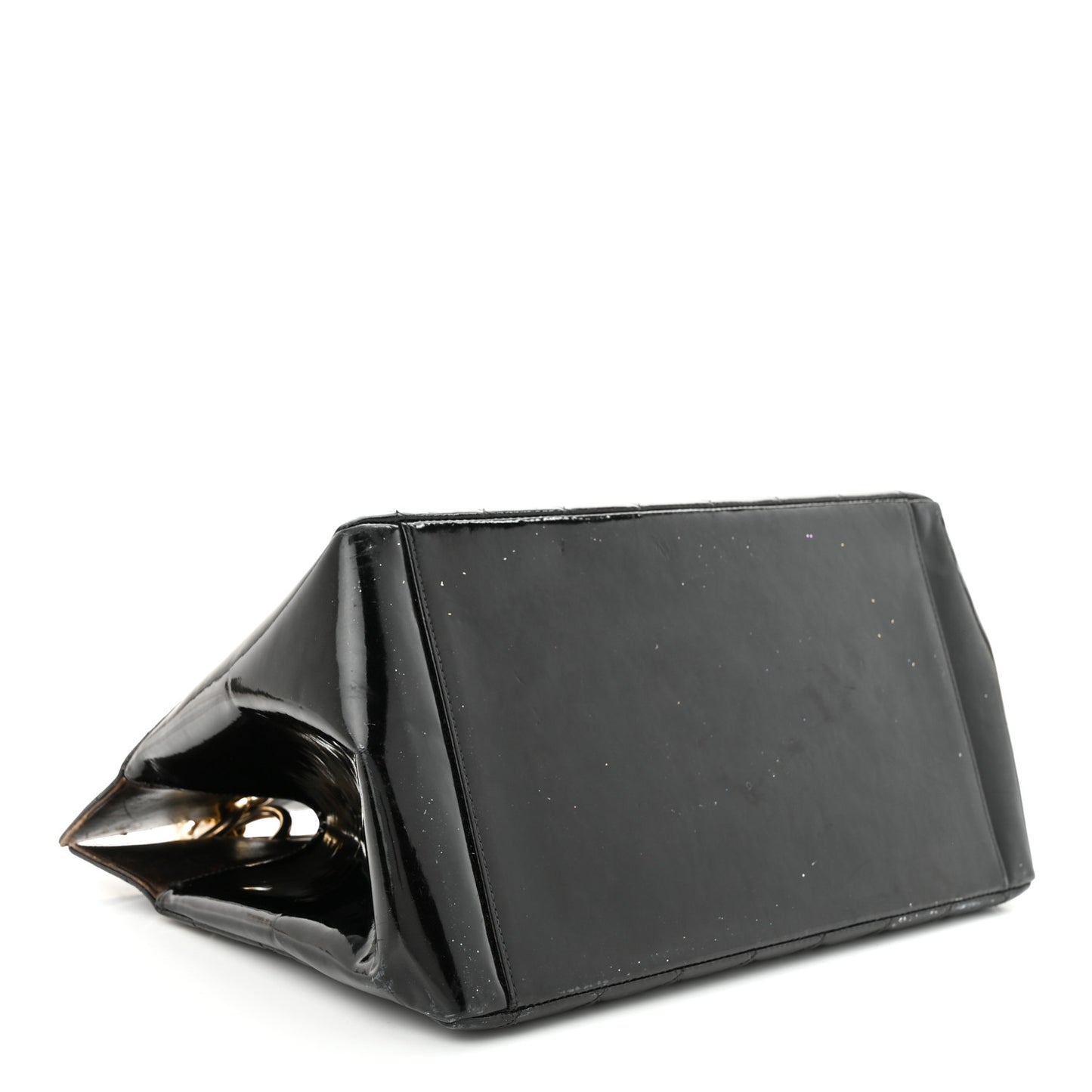 Patent Quilted Grand Shopping Tote GST Black