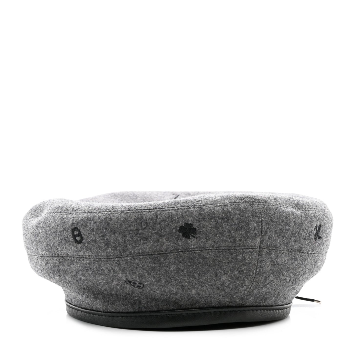 Cashmere Lambskin Saint-Honore Charms Beret 57 Charbon