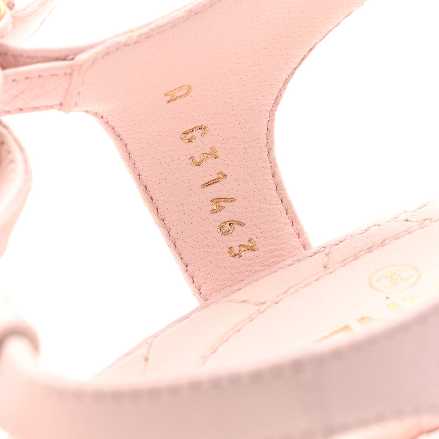 Chanel Lambskin Chain CC Logo Thong Sandals 38.5 Light Pink 9 of 12