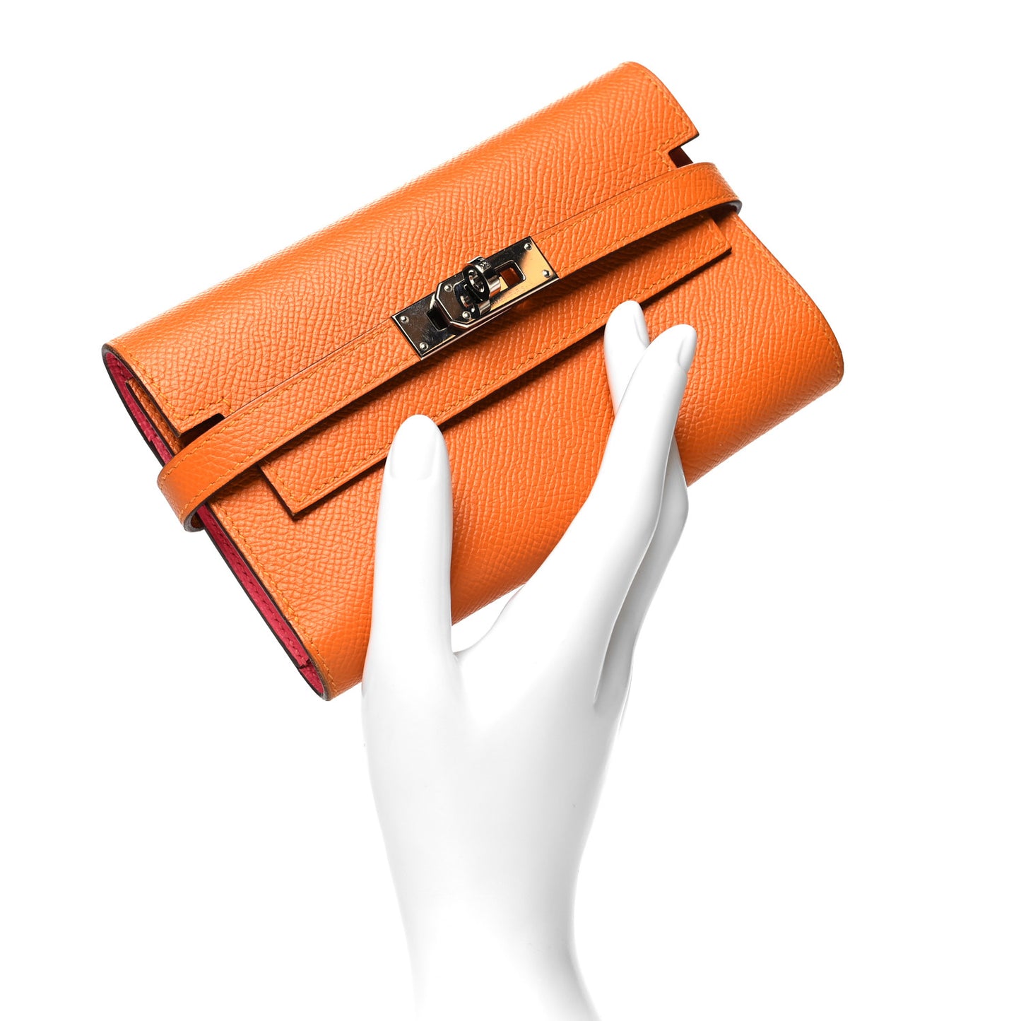 Epsom Verso Kelly Medium Wallet Abricot Rose Azalee