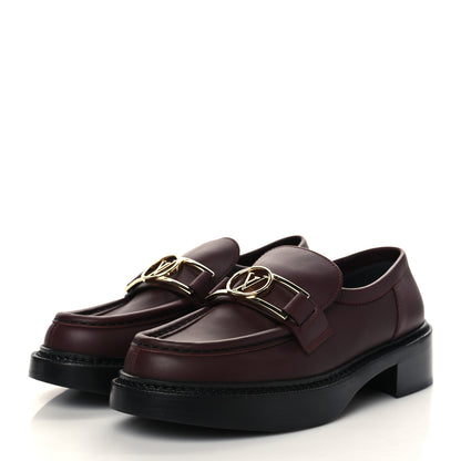 Louis Vuitton Calfskin Academy Loafers 38 Burgundy 2 of 7