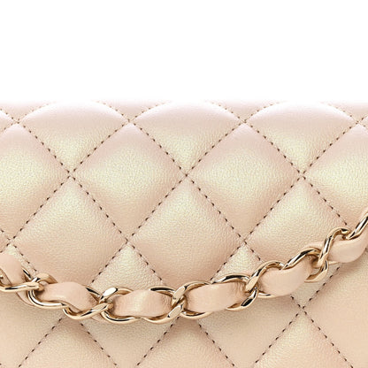 Chanel Iridescent Calfskin Quilted Medium Double Flap Beige 8 of 11