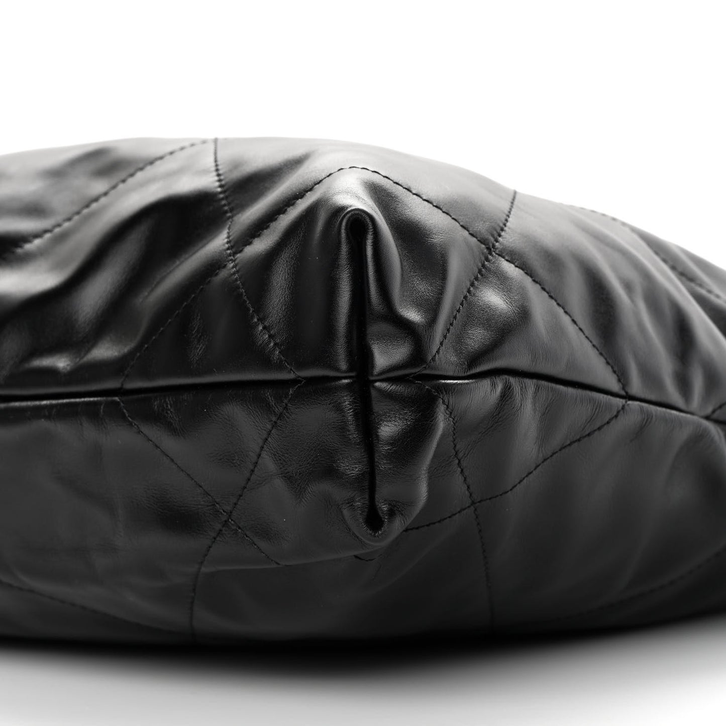Shiny Calfskin Quilted Small Chanel 22 Black