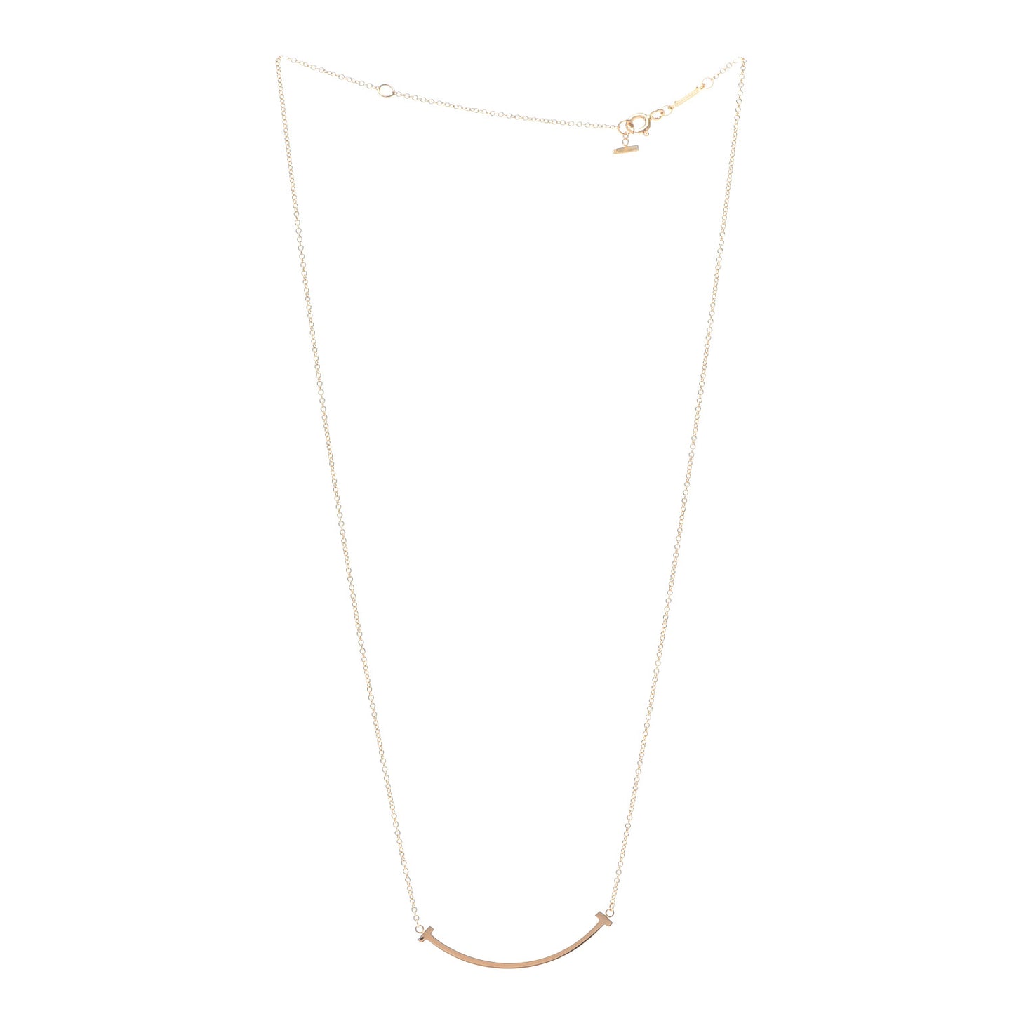 18K Rose Gold Small T Smile Pendant Necklace