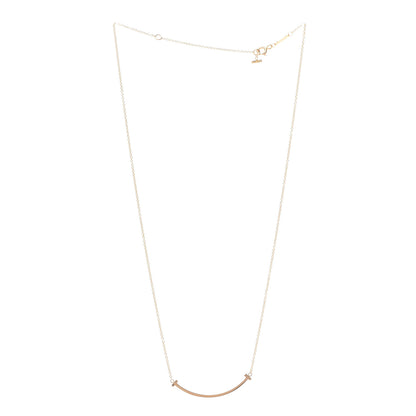 Tiffany 18K Rose Gold Small T Smile Pendant Necklace 3 of 6